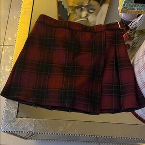 Abercrombie Kids Red and Black Plaid Mini Skirt